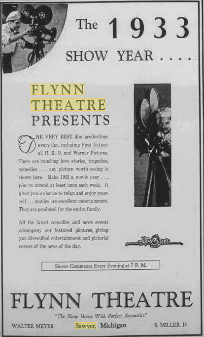 Flynn Theatre - 31 Dec 1932 Ad